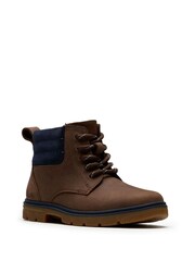 Clarks Brown Standard Fit (F) Older Boys Leather Lorcam Trail Boots - Image 3 of 6