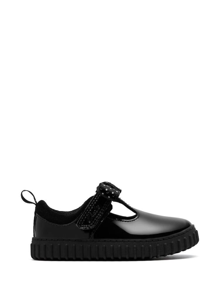 Clarks Black Standard Fit (F) Younger Girls Cove Bow Mary Jane Shoes - Image 2 of 6 Clarks Black Standard Fit (F) Younger Girls Cove Bow Mary Jane Shoes - Image 2 of 6