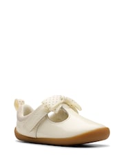 Clarks White Wide Fit (G) Toddler Roamer Trim Shoes - Image 3 of 6