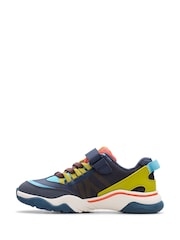 Clarks Blue Wide Fit (G) Older Boys Combi Feather Track Trainers - Image 2 of 6