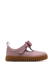 Clarks Pink Wide Fit (G) Younger Girls Cove Bow Mary Jane Shoes - Image 1 of 6