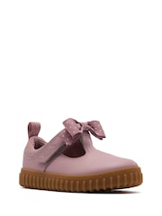 Clarks Pink Wide Fit (G) Younger Girls Cove Bow Mary Jane Shoes - Image 3 of 6