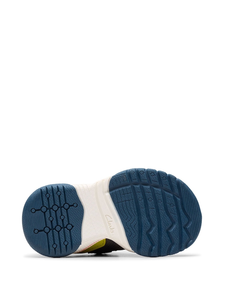 Clarks Blue Younger Boys Navy Combi Feather Track Trainers - Image 6 of 6