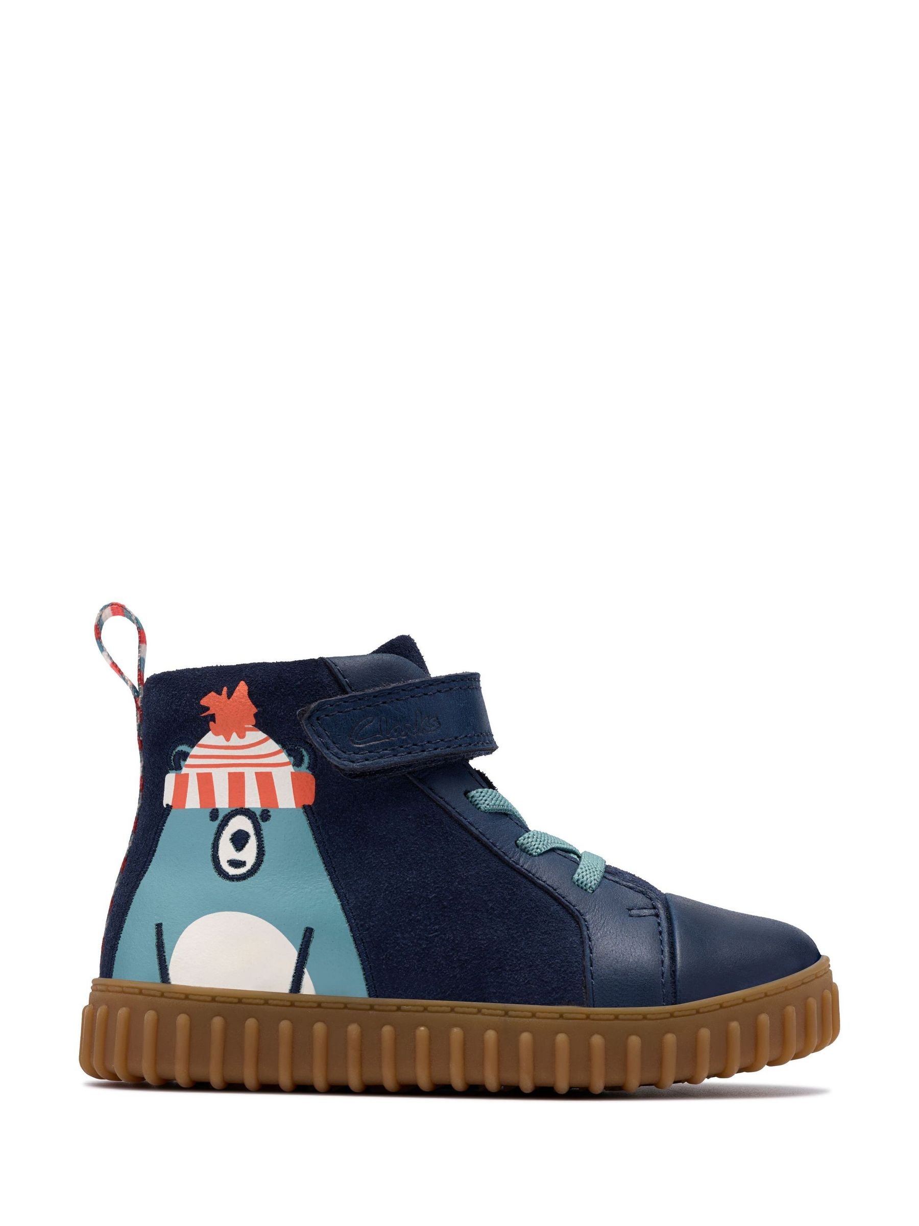Clarks Women's Blue Younger Boys Cove Kind Boots