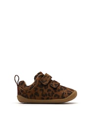 Clarks Animal Wide Fit (G) Leather First Walker Craft Toddler Shoes - Image 1 of 6