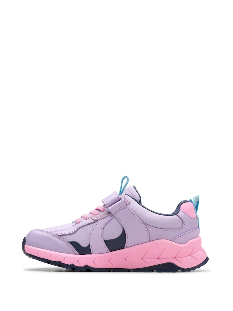 Clarks Purple Standard Fit (F) Older Girls Combi Selva Hero Shoes - Image 2 of 6
