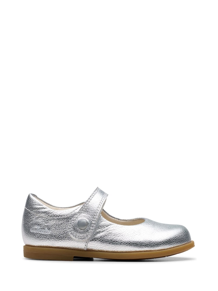 Clarks Silver Newborn Drew Tap Shoes - Image 1 of 7