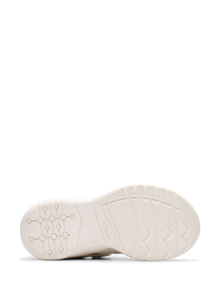 Clarks White Wide Fit (G) Older Kids Feather Pace Trainers - Image 6 of 6 Clarks White Wide Fit (G) Older Kids Feather Pace Trainers - Image 6 of 6