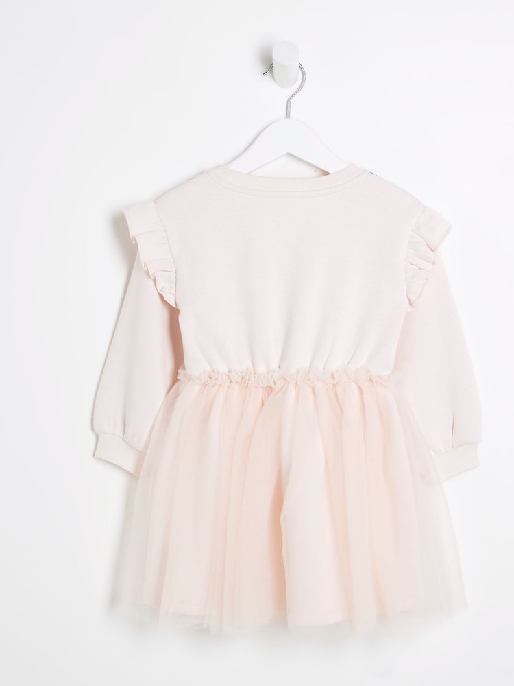 River Island Pink Girls Tutu Necklace Sweat Dress - Image 2 of 3