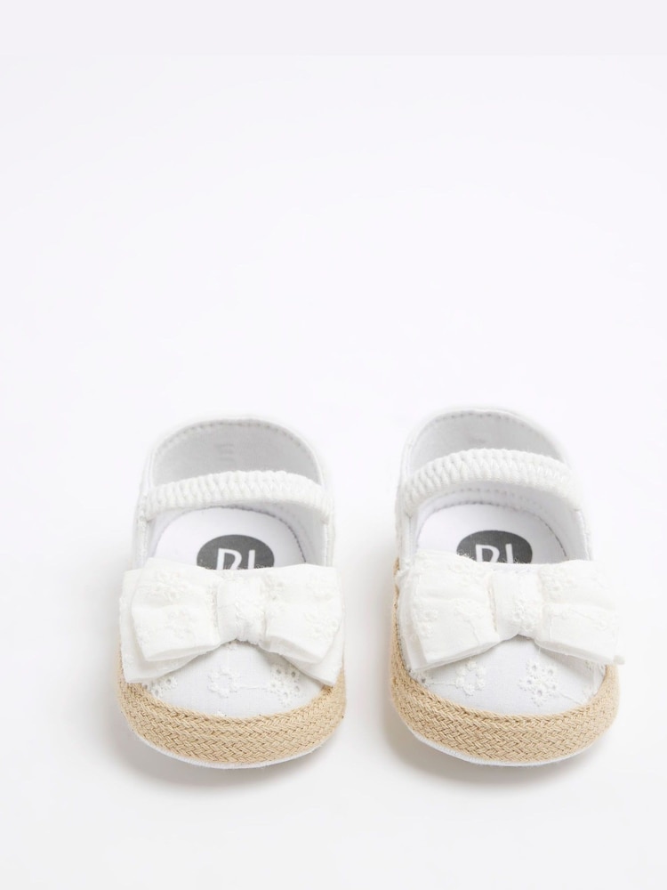 River Island Cream Baby Girls Bow Sandals - Image 1 of 5