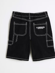 River Island Black Boys Carpenter 100% Cotton Shorts - Image 2 of 4
