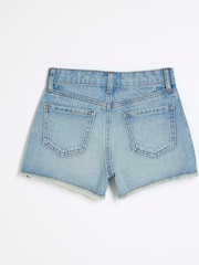 Pantalones cortos tipo mom de algodón 100 % con diseño de strass para niñas de River Island - Imagen 2 de 4