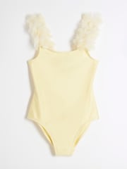 River Island Buttermilk Yellow Girls 3D Flower Swimsuit - Image 1 of 4