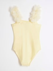 River Island Buttermilk Yellow Girls 3D Flower Swimsuit - Image 2 of 4