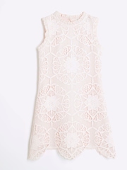 River Island Pink Girls Pink Lace Shift Dress - Image 1 of 4