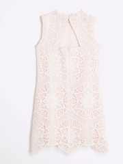 River Island Pink Girls Pink Lace Shift Dress - Image 2 of 4