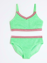 River Island Green Girls Blanket Stitch Bikini - Image 1 of 4