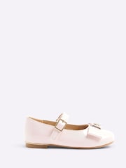 River Island Pink Girls Bow Ballet Shoes - Image 1 of 5