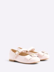 River Island Pink Girls Bow Ballet Shoes - Image 2 of 5