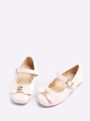 River Island Pink Girls Bow Ballet Shoes - Image 3 of 5