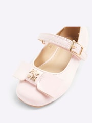 River Island Pink Girls Bow Ballet Shoes - Image 5 of 5