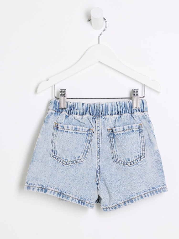 River Island Blue Denim Pleated 100% Cotton Skort - Image 2 of 4