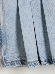 River Island Blue Denim Pleated 100% Cotton Skort - Image 4 of 4