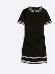 River Island Black Girls Tipped Zip Martini Dress - Image 1 of 3