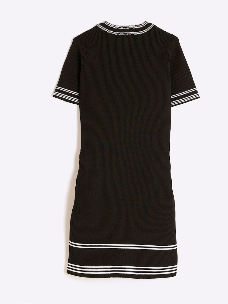 River Island Black Girls Tipped Zip Martini Dress - Image 2 of 3