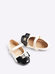 River Island Cream Girls Mono Bow Ballet Shoes - Image 3 of 5