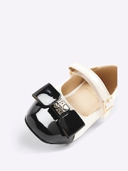 River Island Cream Girls Mono Bow Ballet Shoes - Image 5 of 5