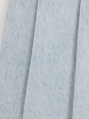 River Island Blue Girls Denim Pleated 100% Cotton Shorts - Image 4 of 4