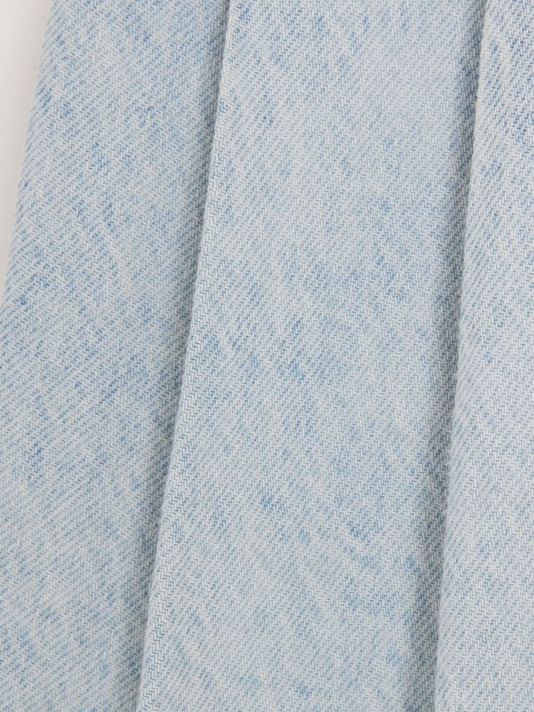 River Island Blue Girls Denim Pleated 100% Cotton Shorts - Image 4 of 4