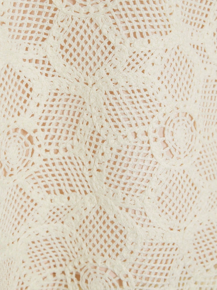 River Island Cream Girls Lace Button Dress - Image 5 of 5