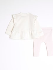 Crema - River Island Baby Girls Peplum Sweater Set - Imagen 2 de 4