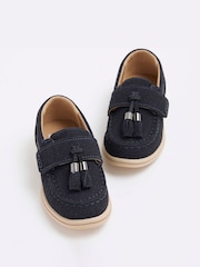 River Island Blue Boys Suedette Tassel Loafers - Image 4 of 5