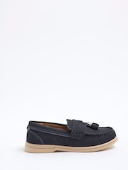 River Island Blue Boys Suedette Tassel Loafers - Image 1 of 5
