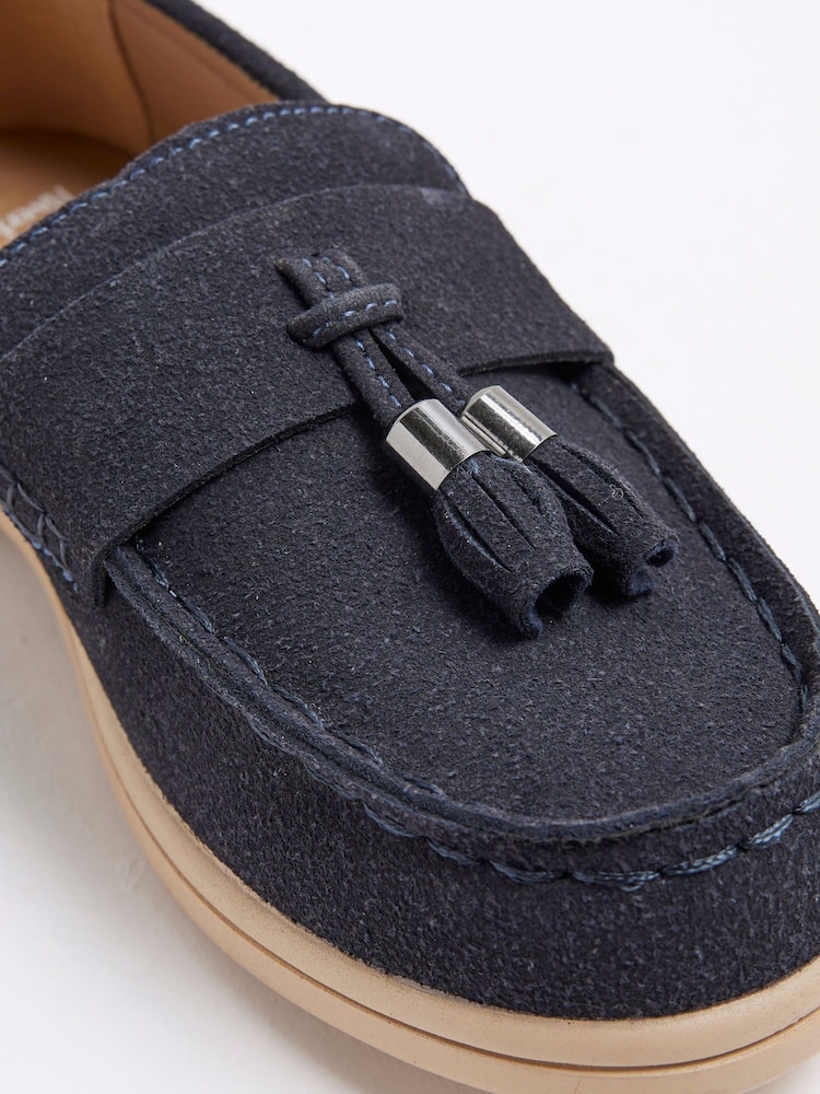 River Island Blue Boys Suedette Tassel Loafers - Image 5 of 5