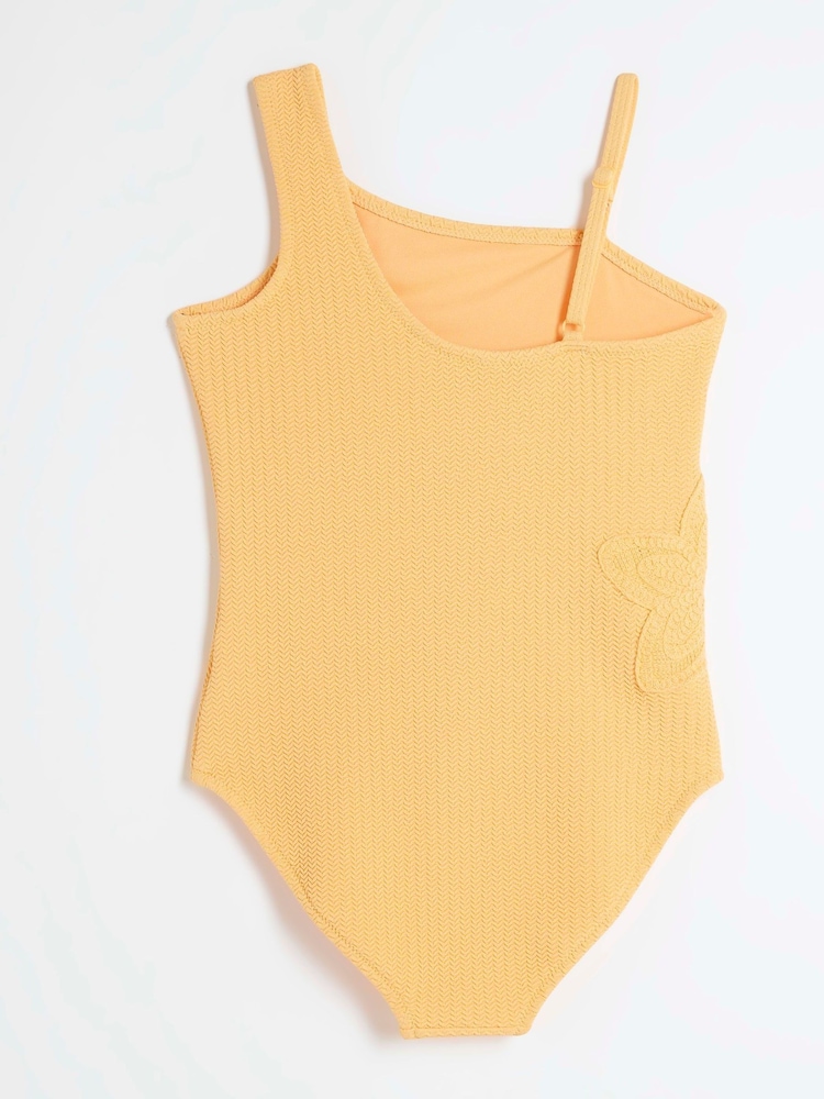 River Island Orange Crochet Side Asym Swimsuit - Image 2 of 4 River Island Orange Crochet Side Asym Swimsuit - Image 2 of 4