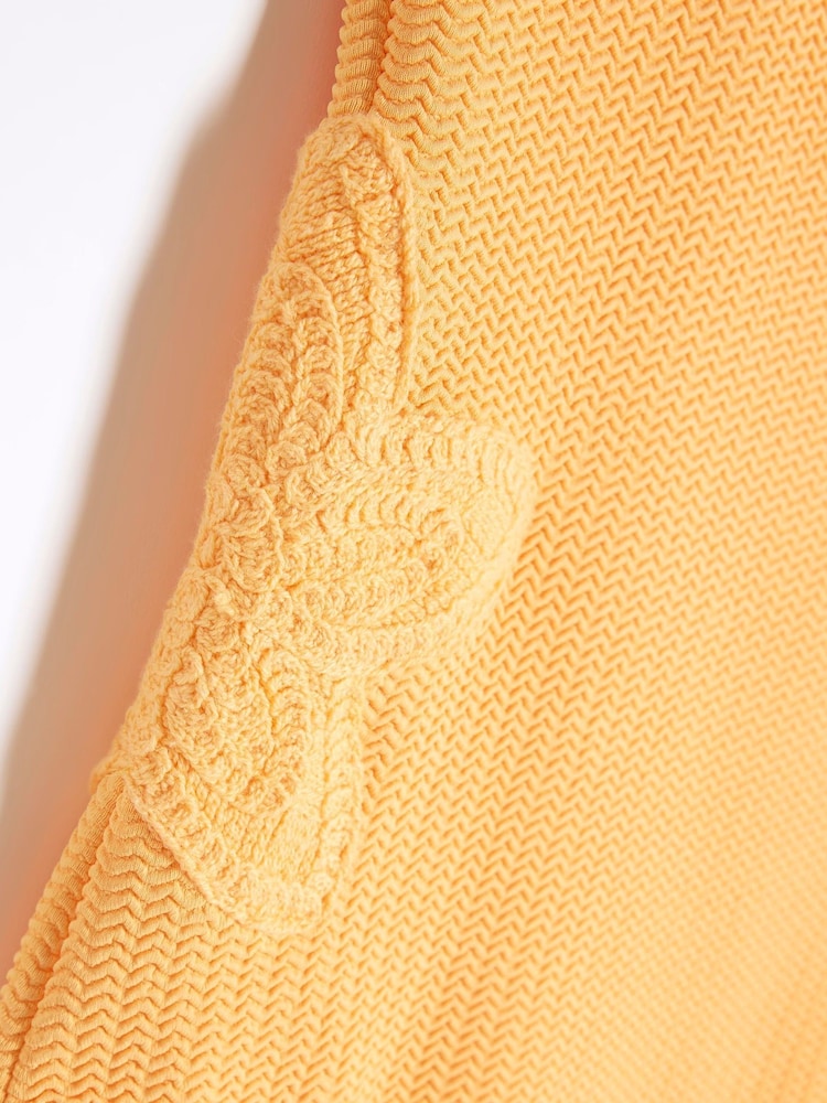 River Island Orange Girls Crochet Side Asym Swimsuit - Image 4 of 4