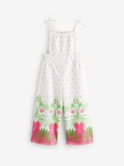 River Island Cream Girls Tropical Palm Jumpsuit - Image 3 of 5