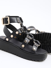 River Island Black Girls Studded Gladiator Sandals - Image 4 of 5