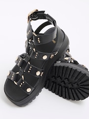 River Island Black Girls Studded Gladiator Sandals - Image 5 of 5