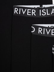 River Island Black Girls Deep Waistband 100% Cotton Leggings 5 Pack - Image 3 of 4