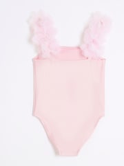 River Island Pink Girls 3D Flower Swimsuit - Image 2 of 4