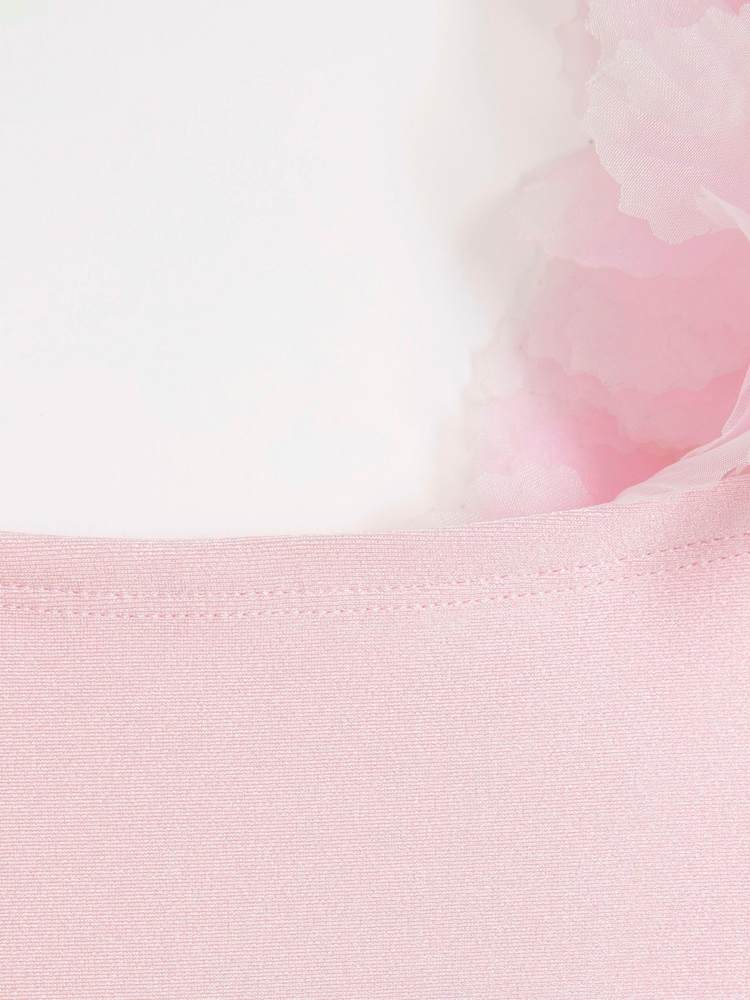 River Island Pink Girls 3D Flower Swimsuit - Image 4 of 4