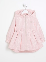 River Island Pink Girls Cinched Frill Raincoat - Image 1 of 4