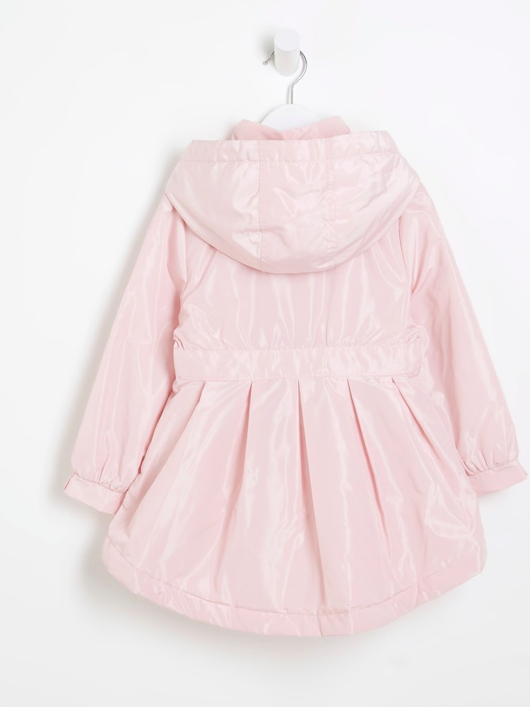 River Island Pink Girls Cinched Frill Raincoat - Image 2 of 4