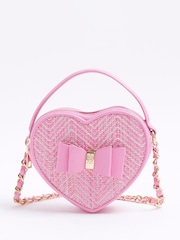 River Island Girls Faux Leather Heart Cross-Body Bag - Imagen 1 de 5