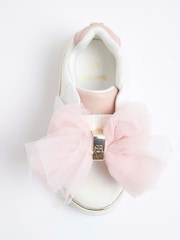River Island White Girls Organza Bow Trainers - Image 4 of 5